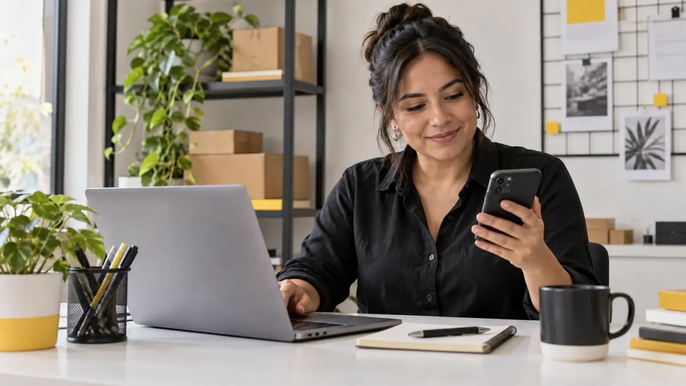 Atención cercana a clientes mediante mensajes y redes sociales de una empresa.